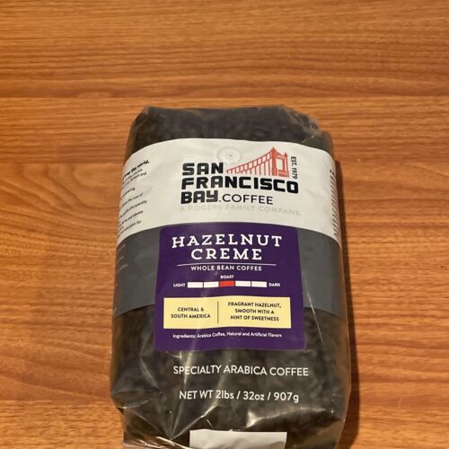 San Francisco Bay Coffee, Hazelnut Crème- Whole Bean, 2-Pound (32 oz.)