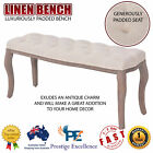 <!--F#f_0-->Antique Style Linen Bench Window Padded Seat Elegant Bed End Ottoman Foot Stool<!--F/-->