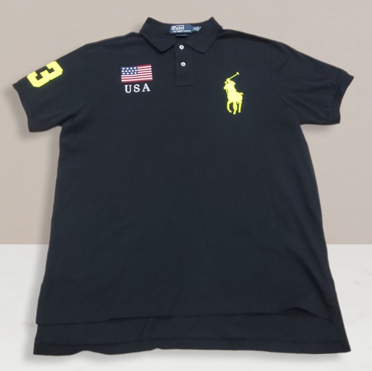Vintage Polo Ralph Lauren Big Pony USA Flag #3 Men's Polo Vintage Polo Ralph Lauren Big Pony USA Flag #3 Men's Polo