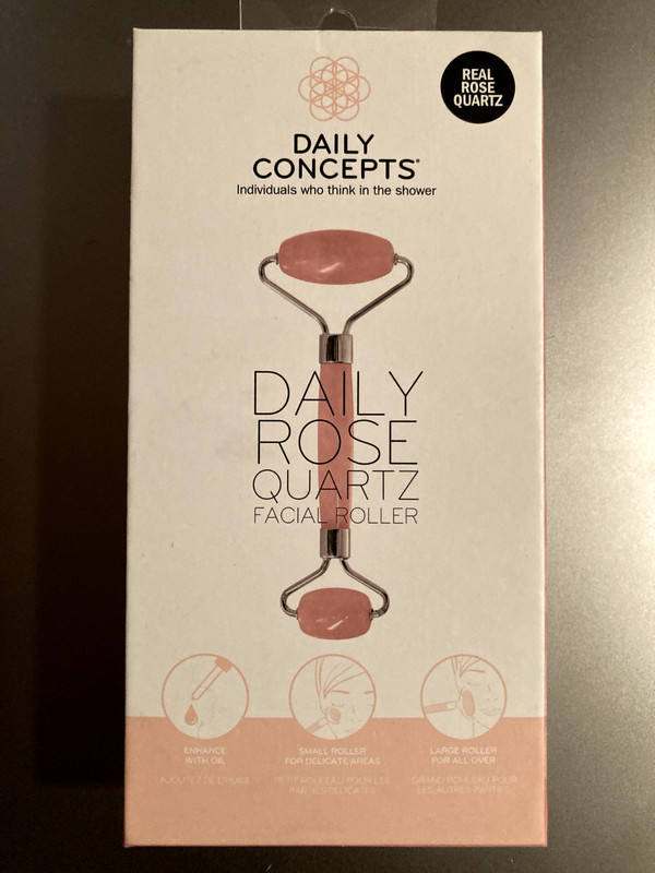Rose Quartz Facial Roller NEW SEALED Daily Concepts Lavamae 2 Rollers Anti-Aging