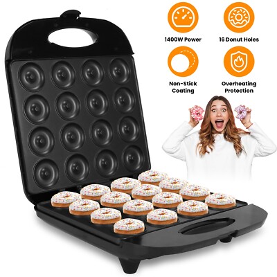 Mini Donut Maker Machine Home Non Stick Coating Double-Side Heating Donut Maker