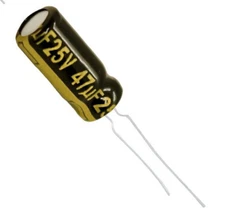 6 x Aluminum Electrolytic Capacitor 47uF 25V 20% 5x11mm FM Radial Panasonic