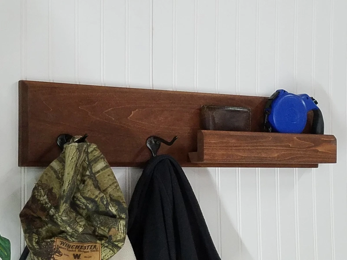 The Handmade Entryway Wall Organizer with Coat and Key Hooks