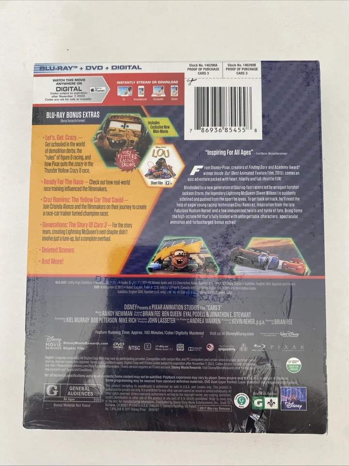CARS 3-Target Exclusive 32-page Storybook w/Blu-Ray, DVD & Digital valid to 2022 Foto 2 de 2