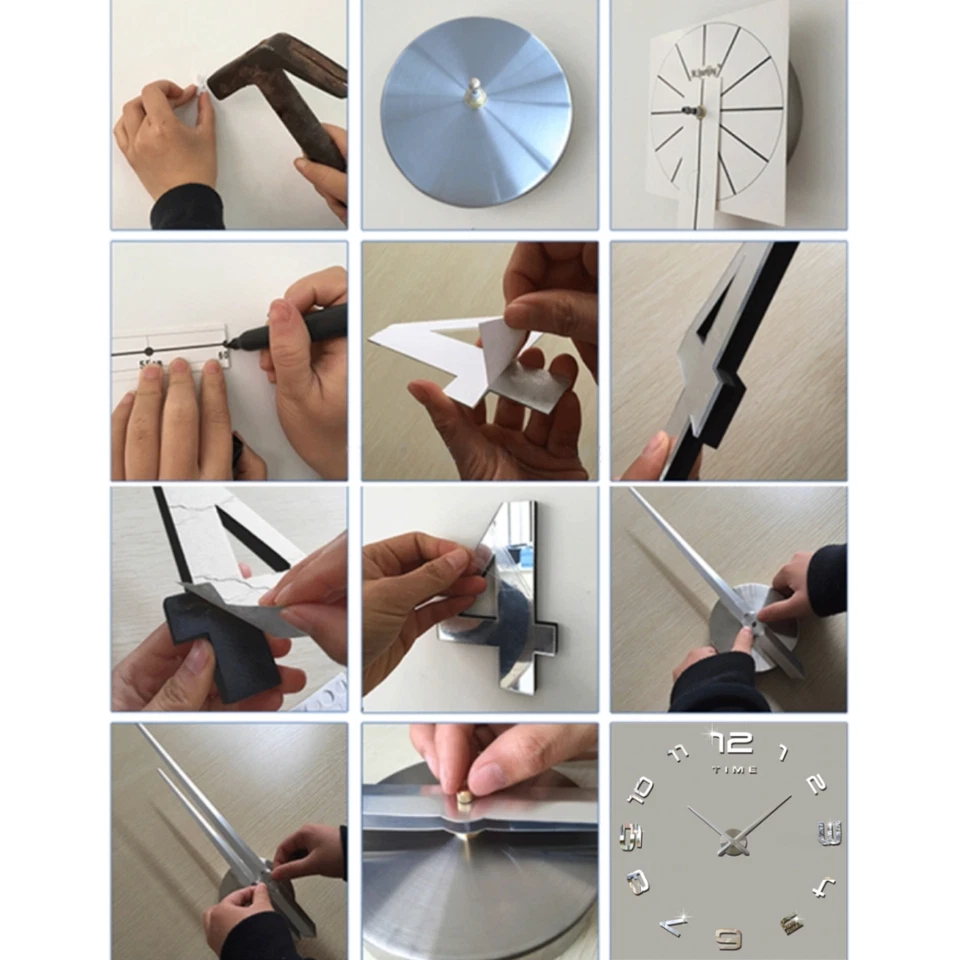 ✅ BIG 130cm 特大时钟‼️DIY 3D Numbers Wall Clock for Living Room 客廳 Aesthetic Modern - Image 3 of 4