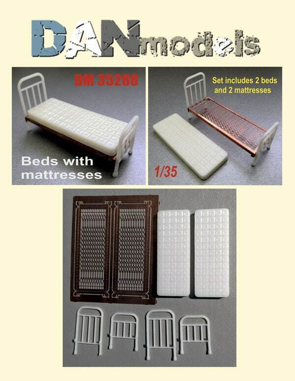 Dan Models 35288 - 1/35 Bed and mattress Set No. 2 pcs. 2 beds and 2 mattresses