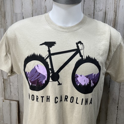 Camiseta de manga corta Cycle NC North Carolina talla L beige bicicleta Dr2 - Imagen 2 de 8