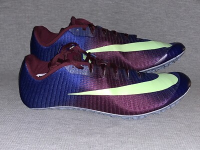 Size 10.5 Nike JaFly 3 Track Spikes Bordeaux Purple Lime Men\'s NEW Nike Zoom Ja Fly 3 Track Field Mens 11 Spikes Bordeaux  main image 4