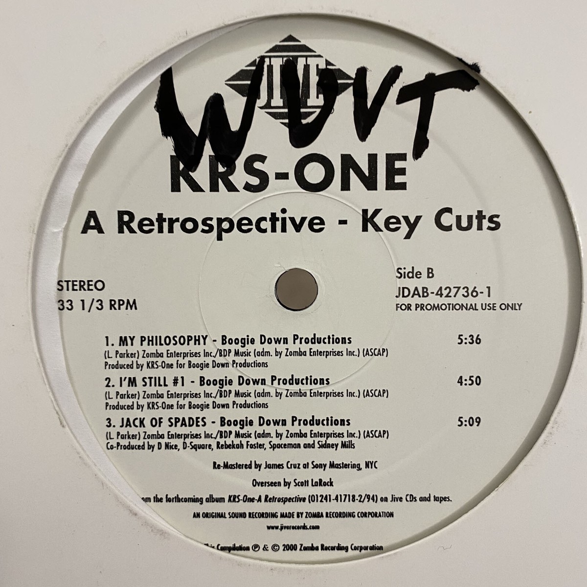 KRS-ONE - A RETROSPECTIVE KEY CUTS (VINYL EP) 2000 RARE