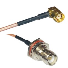 RG316 RP-SMA MALE ANGLE to RP-TNC FEMALE BULKHEAD RF Cable Rapid-SHIP LOT