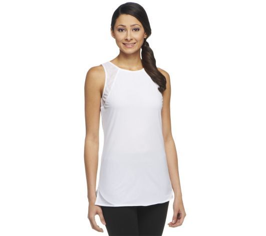 トップス Gail G.I.L.I. Sleeveless Sheer Mesh Knit Top w/ Side Slits NWOT