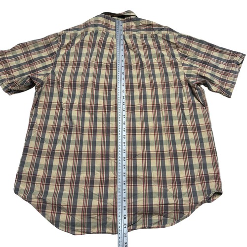 Vintage Ralph Lauren Jeans Shirt Mens XL Khaki Plaid Button Up Y2K Short Sleeve - Picture 6 of 7