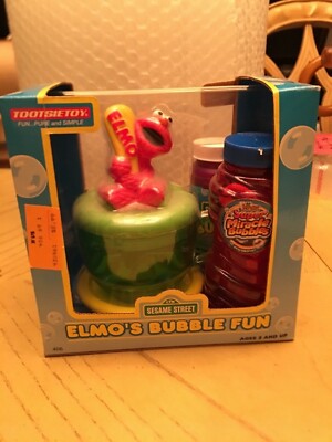 vintage 1996 SESAME STREET ELMO'S BUBBLE FUN SET in original pkg. Tootsie Toy