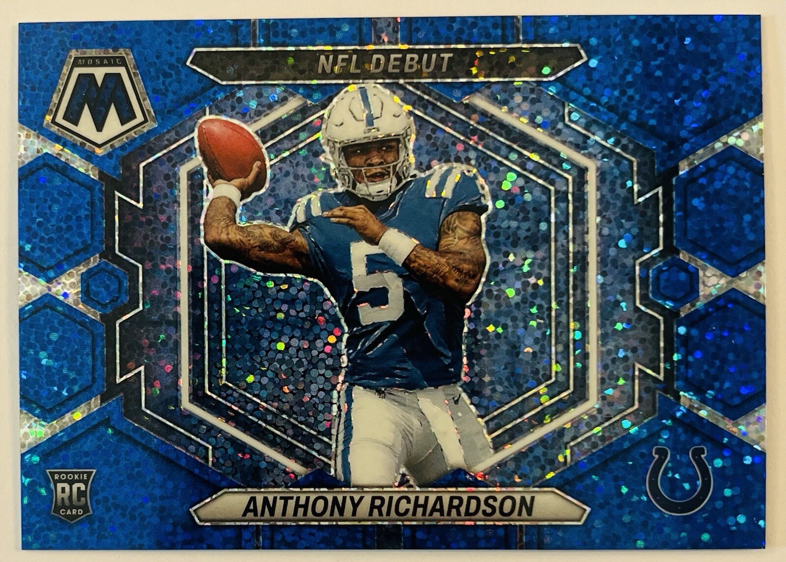 2023 Mosaic Anthony Richardson Indianapolis Colts Blue Sparkle /96 ND-5 RC