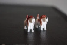 Dog Figures Lot Small Rubber Puppies White Brown Gray #2 A&A