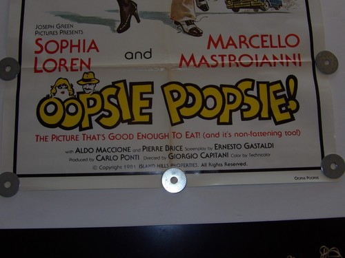 VINTAGE "OOPSIE POOPSIE" 27X41 UN FOGLIO POSTER FILM ORIGINALE LOREN/MARCLLO - Foto 2 di 4