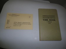  Social Security Claimant Report Card 1956 & Social Security Time Book 2 items