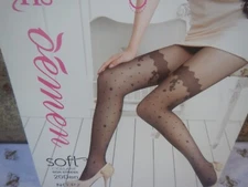 I.is , OEMEN DESIGNED IN ITALY 20DENIER MOTIF DESIGN PATTERNED TIGHTS SIZE SMALL