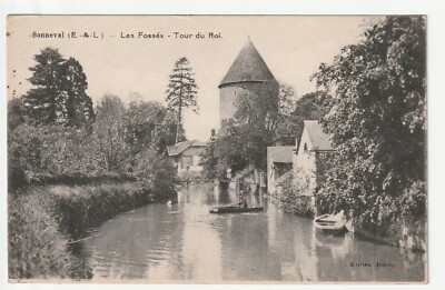 BONNEVAL - Eure & Loir - postcard 28 - les Fossés - Tour du Roi - Boats