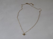 925 Sterling Silver rhinestone Bee Necklace 16" Long