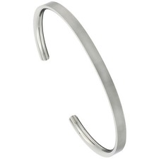 4mm Titanium Flat Cuff Bangle Bracelet, Matte Finish Comfort Fit