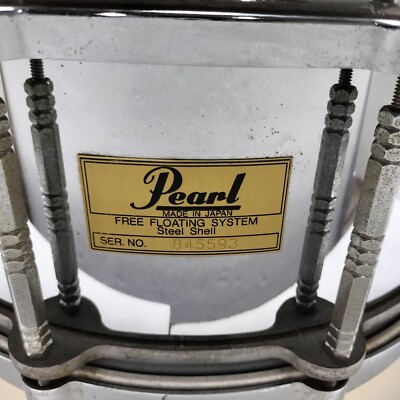 Pearl FREE FLOATING Steel Shell Snare Drum Made in Japan 14