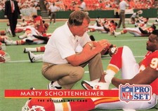 Marty Schottenheimer 1992 NFL ProSet Football Card #207