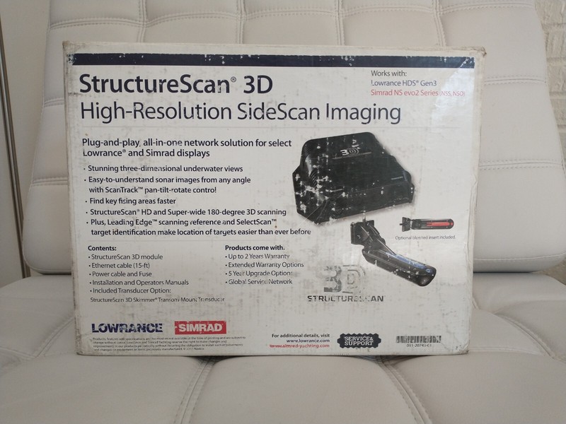 Lowrance/Simrad Structure Scan 3D. Complete Set-Up In Box. # 000-12395-001. I