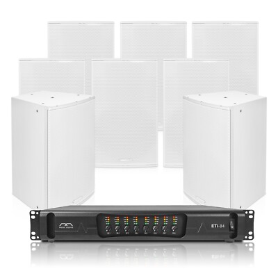 Sound Town Speaker Set 8 x Installation Speakers+One 8-Ch Amplifier (ETI8X115W)