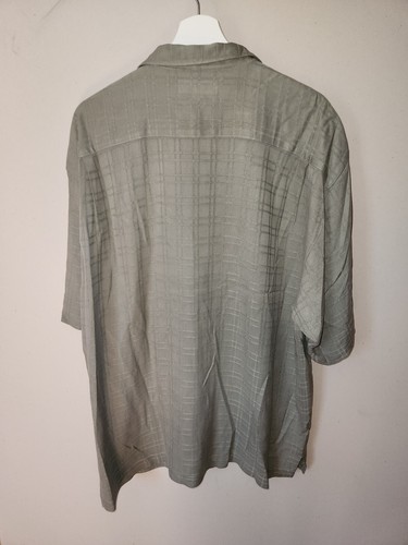 NWOT Tommy Bahama Grayish 100% Silk Short Sleeve Button Up Shirt - Men's XL - Picture 5 of 6