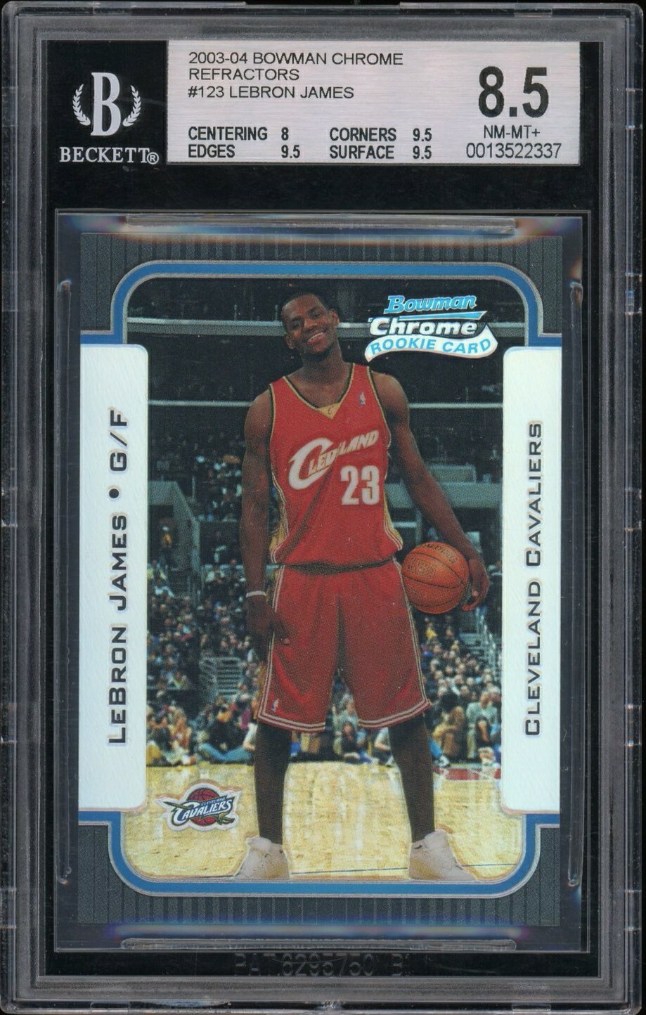 2003 Lebron James Bowman Chrome Refractor #123 RC 200/300 BGS 8.5 (3* 9.5)