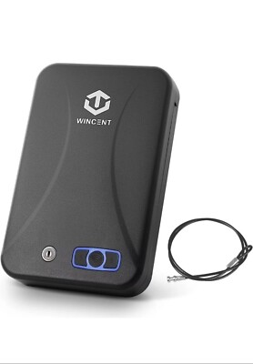 WINCENT Portable Gun Safe Lock Box Quick Access FRID & Key Home Office FR01P