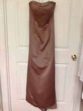 Davids Bridal Womens Dress Size 4 to 6 Taupe Strapless Asymmetrical Hem 62