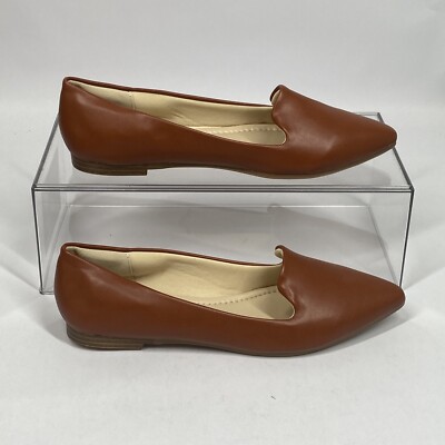 MUSSHOE Flats for Women Brown Stylish Elegant Shoes Slip On Size 7.5