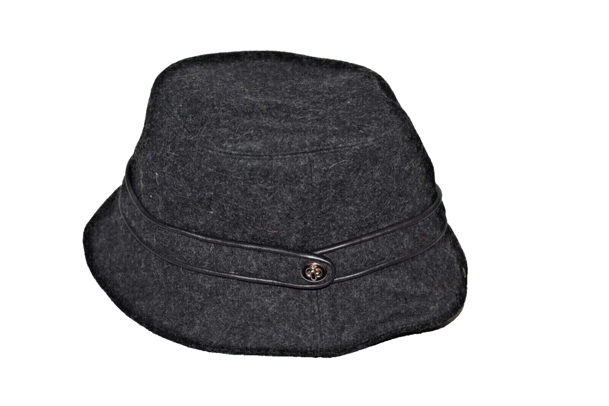 Coach Gray Turnlock Wool Blend‎ Wool Blend Bucket Hat - Size M/L Coach Wool Blend Bucket Hats for Women for sale | eBay main image 4