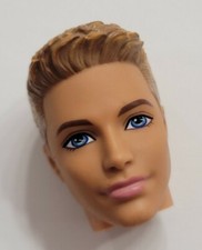 BARBIE DOLL HEAD ONLY FOR REPLACEMENT OR OOAK KEN BLONDE MOLDED HAIR FASHIONISTA