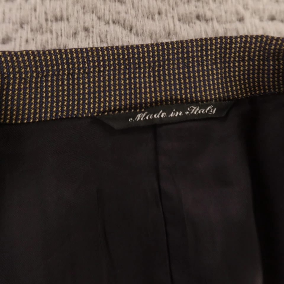 Canali Jacket L LT Brown Blue Nailshead Check 100% Wool Blazer Made in Italy 44L - Image 3 of 4