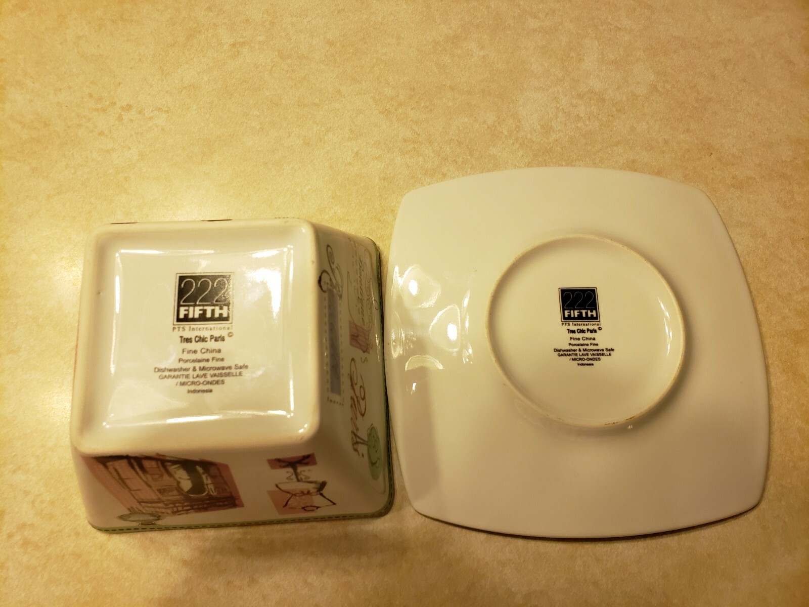 222 Fifth Tres Chic Paris Appetizer Plate and Bowl