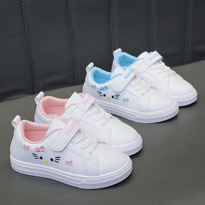 Kids Girls Casual Sport Shoes Child Cartoon Cat Walking School Sneakers  Trainers