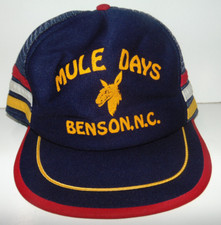 3 Stripes Vintage Hat Cap 1980s Mule Days Benson, NC North Carolina MADE IN USA