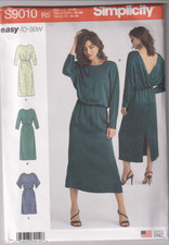 9010 SIMPLICITY - DRESS w Back  Sleeve Variations - Sz 14/16/18/20/22