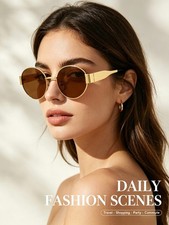 Retro Oval Sunglasses for Men Women Trendy Sun Glasses Classic Unisex Shades