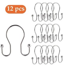 Double Sided Shower Curtain Rings Rust Proof Curtain Hook Hanger brushed Nickel