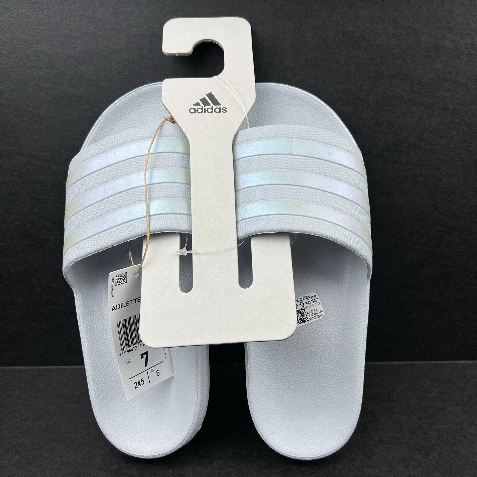 Adidas Adilette Aqua Slide sandalo Halo blu IP0894 donna taglia 7 nuovo con etichette