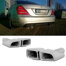 Auspuffblenden Eckig Blenden passend f&uuml;r Mercedes W221 W212 S212 63 65 AMG Umbau