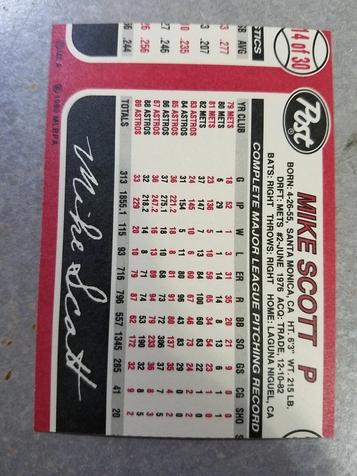 Bo Jackson Mike Scott Houston Astros 1990 Post Collection Miscut RARE ODDBALL - Image 2 of 2