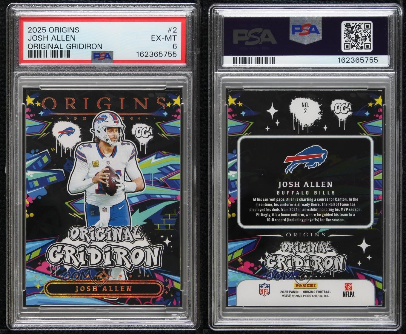 2025 Panini Origins Original Gridiron Josh Allen #2 PSA 6 view 3