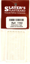 Slaters 1102 White 2mm High Letters & Numerals N Gauge