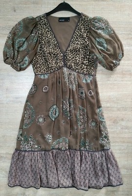 Tolles Vero Moda Sommer Kleid Gr. 36 S Patchwork Muster Ornamente Leopard 