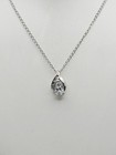 Sterling Silver Vintage Blue & White Topaz Teardrop Pendant Necklace 19" — photo 1